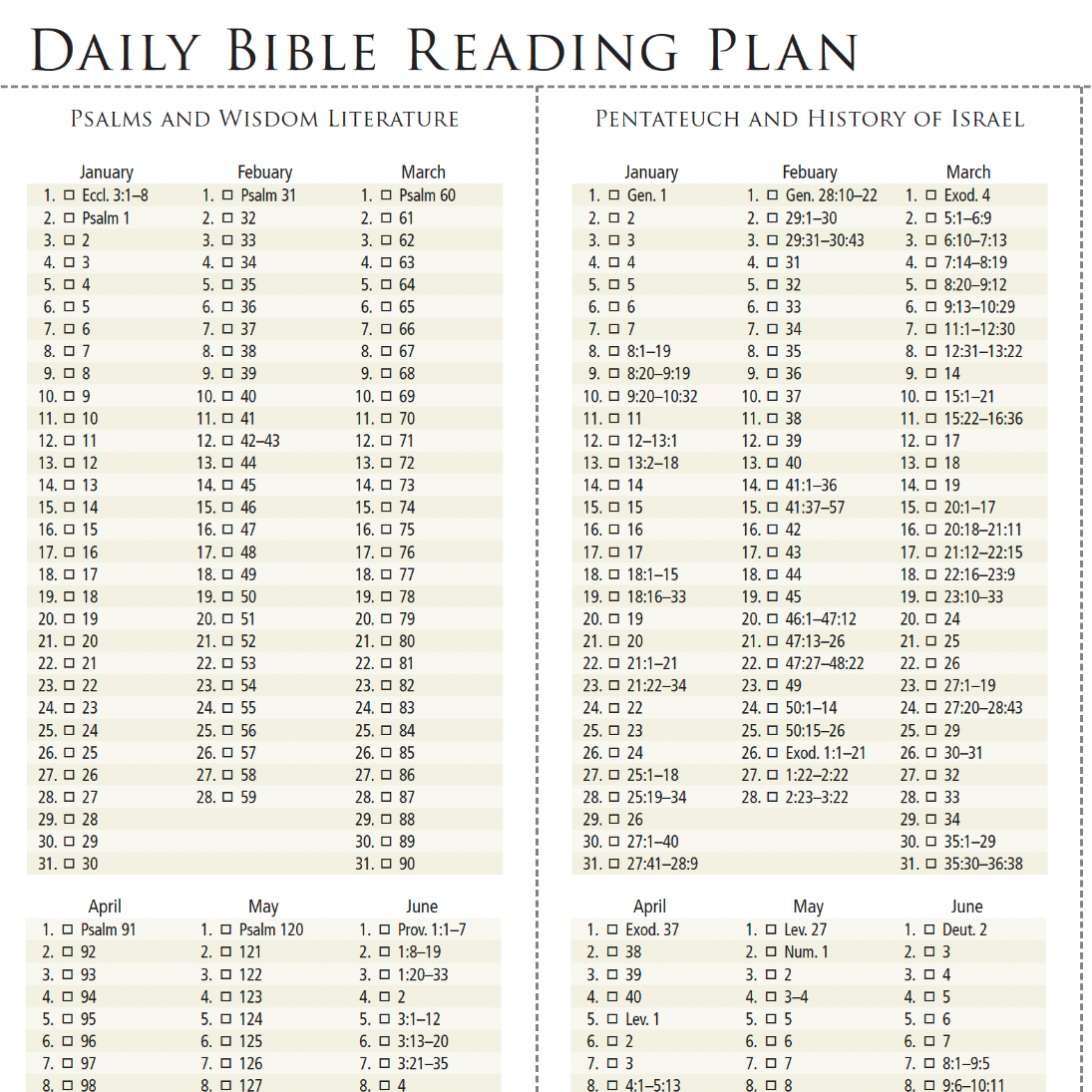Bible reading plan