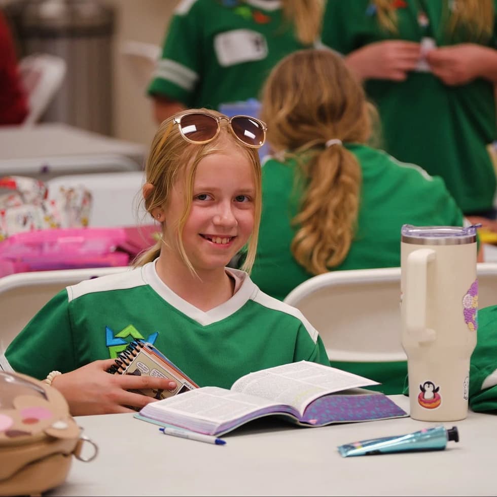 Girl reading her bible