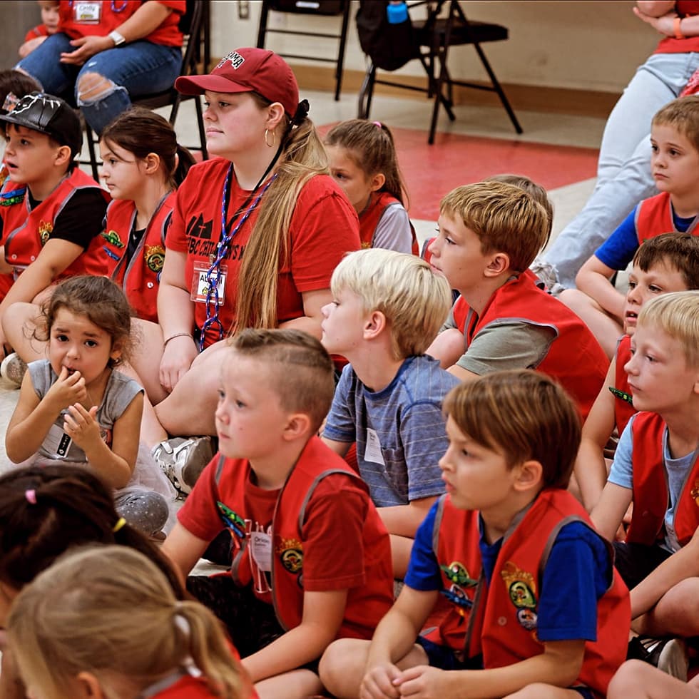 Kids sitting in a group