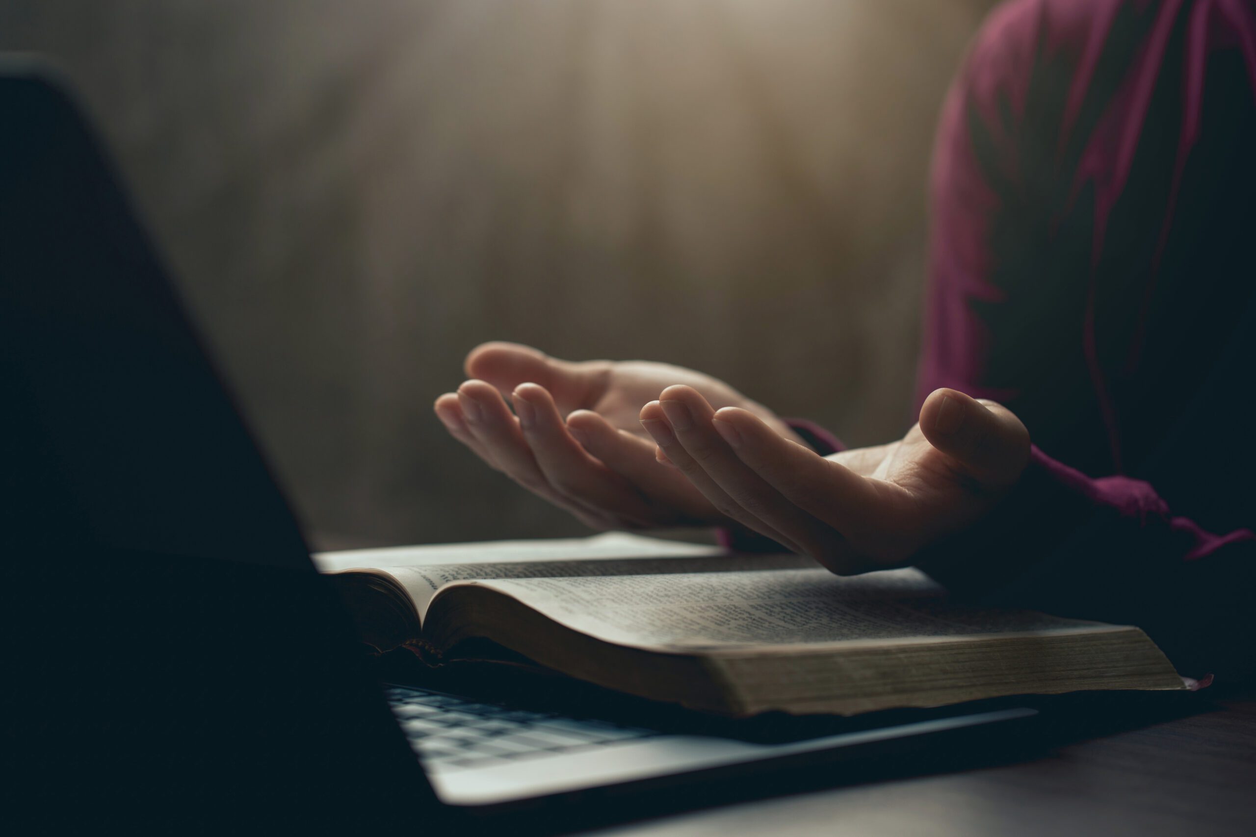 Hands together in prayer